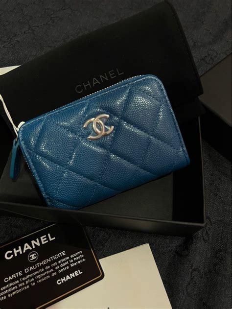 chanel business card case|chanel zipper card case.